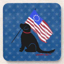 Labrador noir patriotique Drapeau américain 