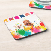 Dessous-de-verre Labrador Retriever Dog Balloons Anniversaire (Côté gauche)