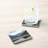 Dessous-de-verre Lac alpin paisible et bateaux Photographie (Côté Droit)