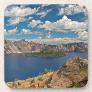 Dessous-de-verre Lac Crater et l'île Wizard, Crater Lake
