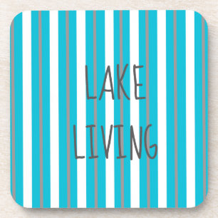 Dessous-de-verre Lac Living Turquoise Gris blanc Gris
