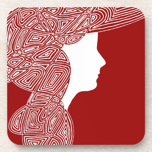 Dessous-de-verre Lady Red (Devant)