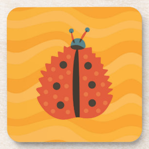 Dessous-de-verre Ladybug En Automne - Orange Jaune Art Géométrique