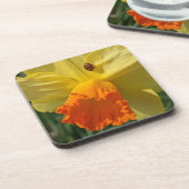 Dessous-de-verre Ladybug sur la jonquille jaune Floral (Côté gauche)