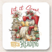 Dessous-de-verre Laisse-le neiger je vais lire (Devant)