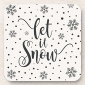 Dessous-de-verre Laisser neiger Noël Calligraphie | DESSOUS DE VERR (Devant)