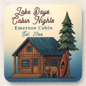 Dessous-de-verre Lake Days, Cabin Nights Personlized (Devant)