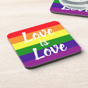 Dessous-de-verre L'amour est l'amour Arc-en-ciel Fierté Gay