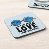 Dessous-de-verre L'amour et la typographie de la plage (Côté gauche)