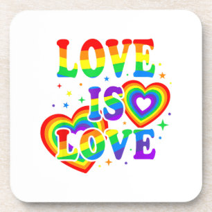 Dessous-de-verre L'amour LGBTQ est l'amour Fierté gay Drapeau arc-e