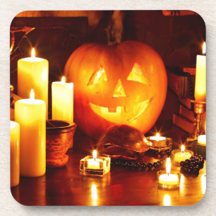 Dessous-de-verre lanterne citrouille d'Halloween