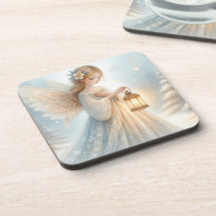 Dessous-de-verre Lanterne d'ange céleste d'hiver de réconfort