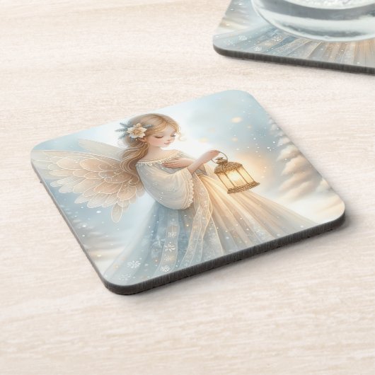 Dessous-de-verre Lanterne d'ange céleste d'hiver de réconfort (Côté gauche)
