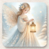 Dessous-de-verre Lanterne d'ange céleste d'hiver de réconfort (Devant)