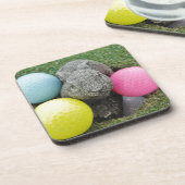 Dessous-de-verre Lapin avec oeuf jaune rose (Côté gauche)