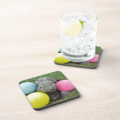 Dessous-de-verre Lapin avec oeuf jaune rose (Côté Droit)