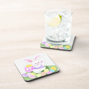 Dessous-de-verre lapin avec oeufs de pâques