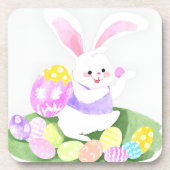 Dessous-de-verre lapin avec oeufs de pâques (Devant)