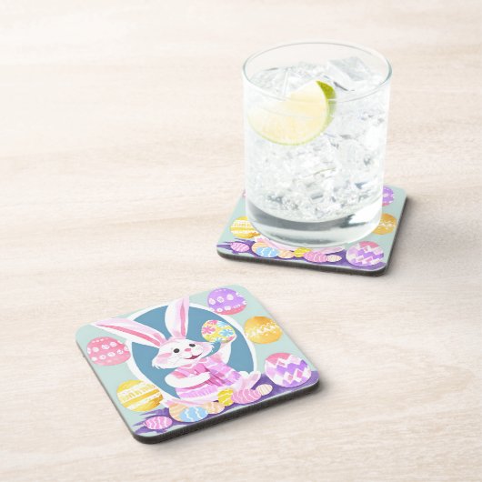 Dessous-de-verre lapin avec oeufs de pâques (Côté Droit)
