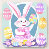 Dessous-de-verre lapin avec oeufs de pâques (Devant)