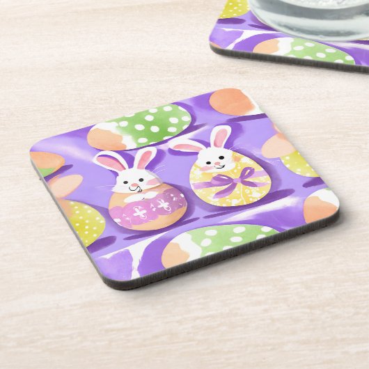 Dessous-de-verre lapin avec oeufs de pâques (Côté gauche)