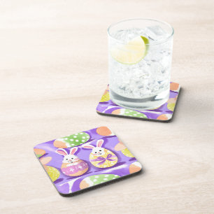 Dessous-de-verre lapin avec oeufs de pâques