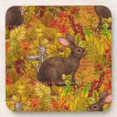 Dessous-de-verre Lapin d'automne sur ocre (Devant)