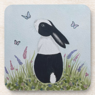 Dessous-de-verre Lapin de Hollande à l'aquarelle