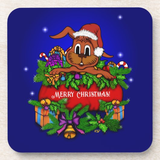 Dessous-de-verre Lapin de Noël (Devant)