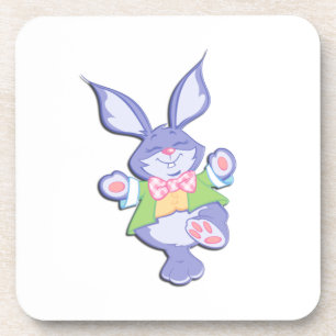 Dessous-de-verre Lapin de Pâques Violet Dansant