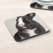 Dessous-de-verre Lapin noir et blanc surpris (Côté gauche)