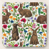 Dessous-de-verre Lapins et fleur sauvage (Devant)