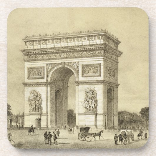 Dessous-de-verre L'Arc de Triomphe, Paris, gravé par Auguste Bry (Devant)