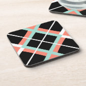 Dessous-de-verre Large Plaid Mint Coaster (Côté gauche)