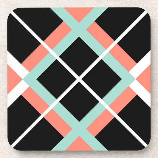 Dessous-de-verre Large Plaid Mint Coaster (Devant)
