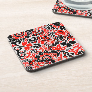 Dessous-de-verre L'art populaire ukrainien motif floral abstact