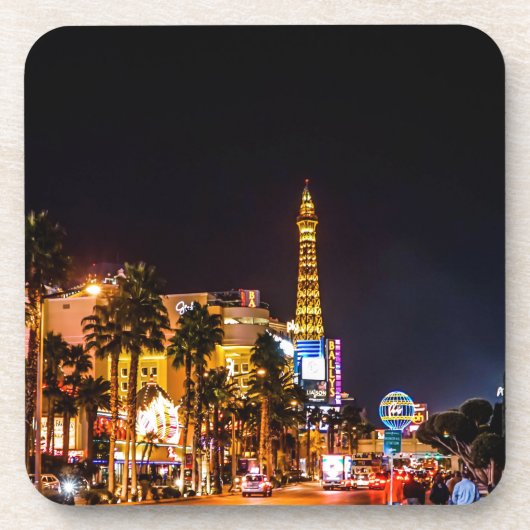 Dessous-de-verre Las Vegas Night Lights Strip Eiffel Tower Casino (Devant)