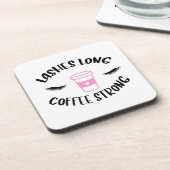 Dessous-de-verre Lashes long café fort drôle rose (Côté gauche)