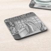 Dessous-de-verre L'atelier d'une couturière, illustration de Th (Côté gauche)