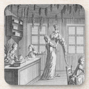 Dessous-de-verre L'atelier d'une couturière, illustration de Th