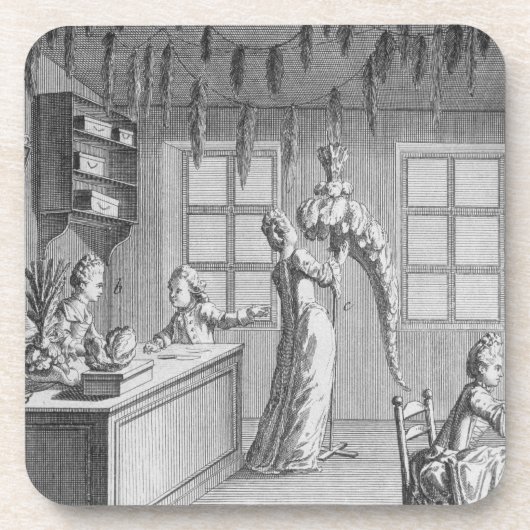 Dessous-de-verre L'atelier d'une couturière, illustration de Th (Devant)