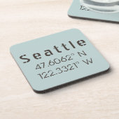 Dessous-de-verre Latitude et longitude de Seattle (Côté gauche)