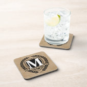 Dessous-de-verre Laurel Monogram Design Beverage Coaster (Côté Droit)