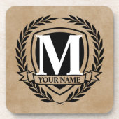 Dessous-de-verre Laurel Monogram Design Beverage Coaster (Devant)