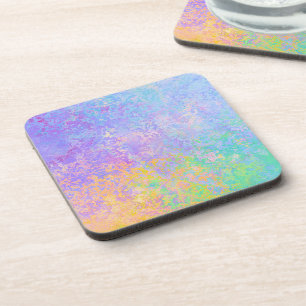Dessous-de-verre Lavender Sunrise Pastel Neon Encre d'alcool Abstra