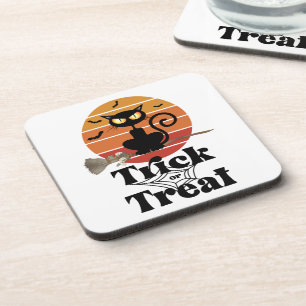 Dessous-de-verre L'aventure Trick or Treat de la chatte sorcière