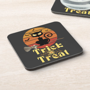 Dessous-de-verre L'aventure Trick or Treat de la chatte sorcière