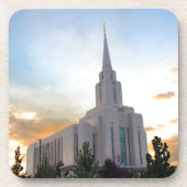 Dessous-de-verre LDS Utah Temple sunset (Devant)