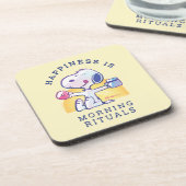 Dessous-de-verre Le bonheur, c'est les rituels du matin (Côté gauche)