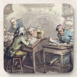 Dessous-de-verre Le bureau d'un négociant, 1789 (stylo et encre et